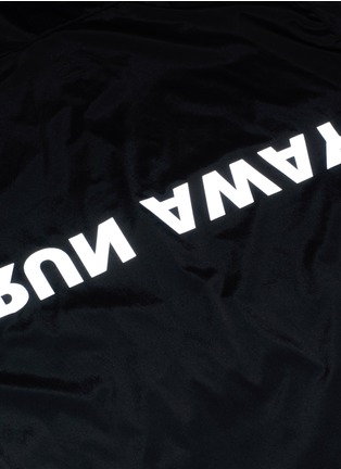  - SATISFY - Reflective logo print packable windbreaker jacket