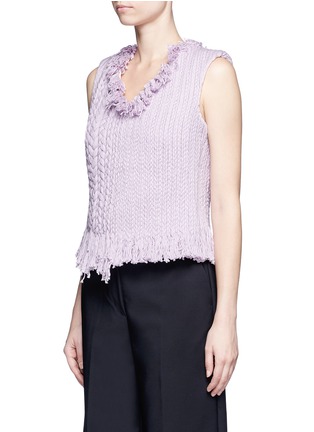Front View - Click To Enlarge - 73037 - Frayed trim braided vest
