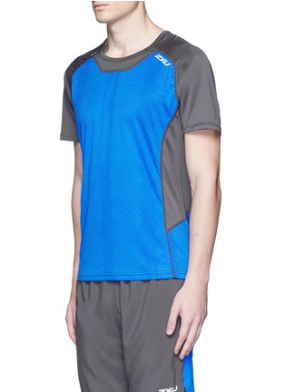 Front View - Click To Enlarge - 2XU - 'Ice X' colourblock performance short sleeve top