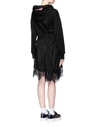 Back View - Click To Enlarge - GROUND ZERO - Knotted front hoodie dress