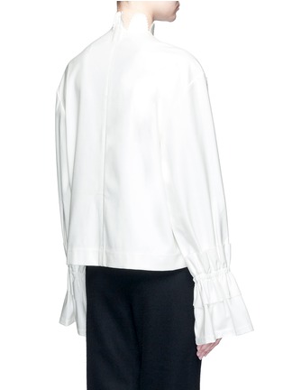 Back View - Click To Enlarge - SHUSHU/TONG - Scalloped stand collar ruffle cuff top