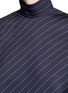 Detail View - Click To Enlarge - SHUSHU/TONG - High collar open back pinstripe top
