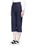 Front View - Click To Enlarge - SHUSHU/TONG - Ruffle trim stripe twill culottes