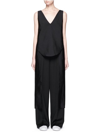 Main View - Click To Enlarge - PORTS 1961 - Drape side wool-silk radzmir shell top