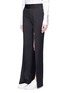 Front View - Click To Enlarge - PORTS 1961 - Split leg wool-silk pants