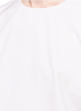 Detail View - Click To Enlarge - PORTS 1961 - Ruffle draped cuff cotton poplin top