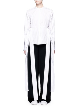 Main View - Click To Enlarge - PORTS 1961 - Extended trim cotton poplin shirt