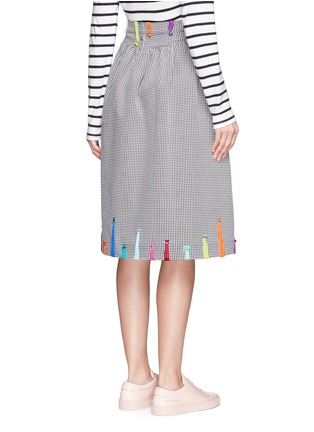 Back View - Click To Enlarge - MIRA MIKATI - Yarn embroidered houndstooth skirt