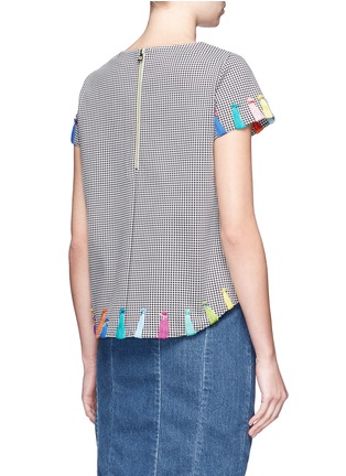 Back View - Click To Enlarge - MIRA MIKATI - Yarn embroidered houndstooth top