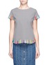 Main View - Click To Enlarge - MIRA MIKATI - Yarn embroidered houndstooth top