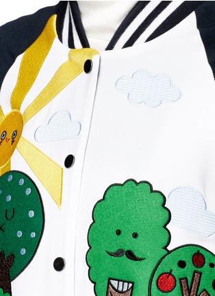 Detail View - Click To Enlarge - MIRA MIKATI - 'Happy Forest' patch and embroidered bomber jacket