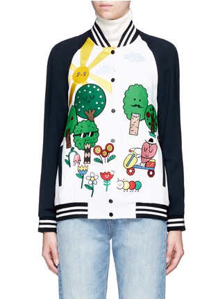 Main View - Click To Enlarge - MIRA MIKATI - 'Happy Forest' patch and embroidered bomber jacket