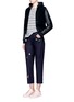 Figure View - Click To Enlarge - MIRA MIKATI - Cartoon icon patch cropped twill pants