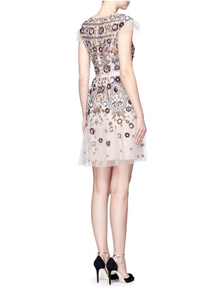 Back View - Click To Enlarge - NEEDLE & THREAD - 'Enchanted Lace' floral embellished tulle dress