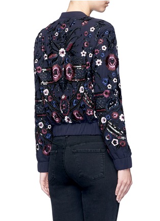 Back View - Click To Enlarge - NEEDLE & THREAD - 'Embroidery Folk' floral bead bomber jacket