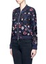 Front View - Click To Enlarge - NEEDLE & THREAD - 'Embroidery Folk' floral bead bomber jacket