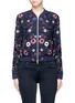 Main View - Click To Enlarge - NEEDLE & THREAD - 'Embroidery Folk' floral bead bomber jacket