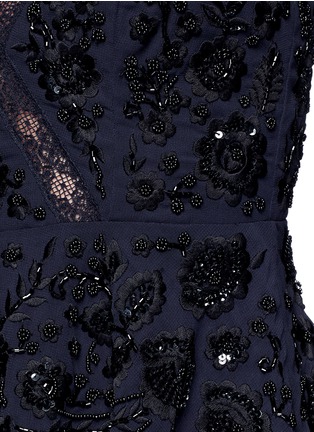 Detail View - Click To Enlarge - NEEDLE & THREAD - Embroidery motif sequin floral prom dress