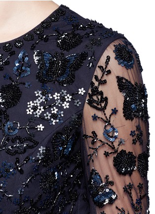 Detail View - Click To Enlarge - NEEDLE & THREAD - 'Butterfly' floral embellished tulle dress