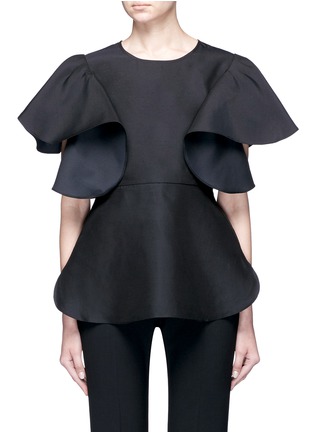 Main View - Click To Enlarge - CO - Oversized ruffle sleeve wool blend top