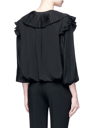 Back View - Click To Enlarge - CO - Keyhole front plissé pleated silk top