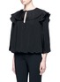 Front View - Click To Enlarge - CO - Keyhole front plissé pleated silk top