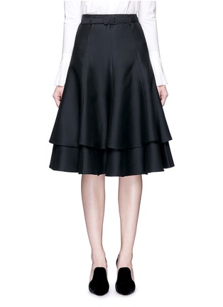 Main View - Click To Enlarge - CO - Layered wool-cotton-silk blend skirt