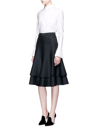 Figure View - Click To Enlarge - CO - Layered wool-cotton-silk blend skirt