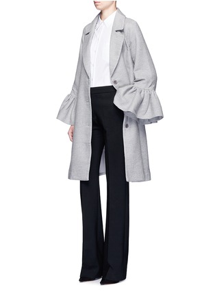 Figure View - Click To Enlarge - CO - Flared cuff wool-silk blend coat