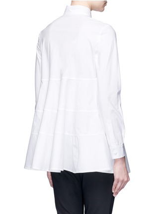 Back View - Click To Enlarge - CO - Neck tie tiered seam poplin shirt