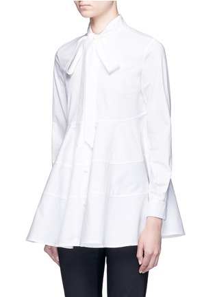 Front View - Click To Enlarge - CO - Neck tie tiered seam poplin shirt
