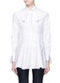 Main View - Click To Enlarge - CO - Neck tie tiered seam poplin shirt