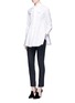 Figure View - Click To Enlarge - CO - Neck tie tiered seam poplin shirt