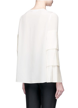 Back View - Click To Enlarge - CO - Tiered plissé pleated sleeve silk shirt