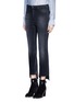 Front View - Click To Enlarge - CLOSED - 'Rose' frayed cutout cropped slim fit jeans