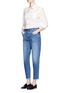 Figure View - Click To Enlarge - CLOSED - 'Pedal Icon '85' frayed cuff cropped denim pants