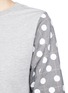 Detail View - Click To Enlarge - CLU TOO - Flocked polka dot houndstooth sleeve sweatshirt