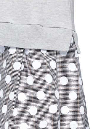 Detail View - Click To Enlarge - CLU TOO - Flocked polka dot skirt and sweatshirt dress