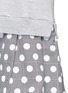 Detail View - Click To Enlarge - CLU TOO - Flocked polka dot skirt and sweatshirt dress