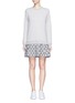 Main View - Click To Enlarge - CLU TOO - Flocked polka dot skirt and sweatshirt dress