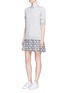 Figure View - Click To Enlarge - CLU TOO - Flocked polka dot skirt and sweatshirt dress