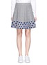 Main View - Click To Enlarge - CLU TOO - Flocked dot pleated houndstooth skirt