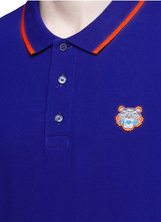 Detail View - Click To Enlarge - KENZO - Tiger embroidered patch polo shirt
