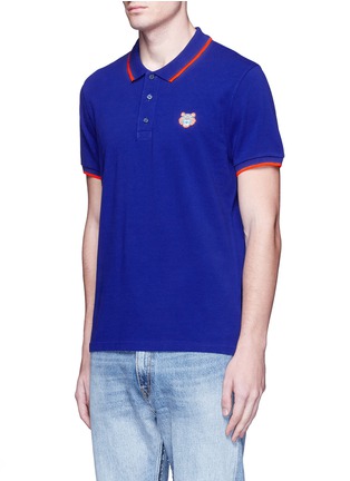 Front View - Click To Enlarge - KENZO - Tiger embroidered patch polo shirt