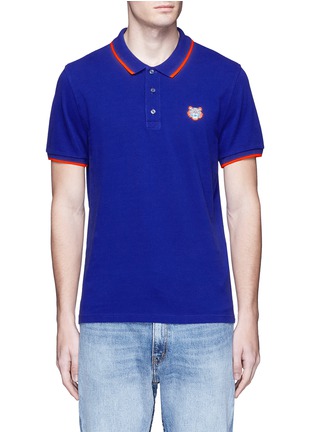 Main View - Click To Enlarge - KENZO - Tiger embroidered patch polo shirt