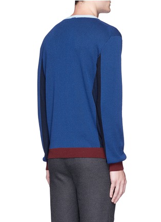 Back View - Click To Enlarge - KENZO - Tiger embroidered colourblock sweater