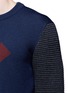 Detail View - Click To Enlarge - KENZO - Waffle knit sleeve wool sweater