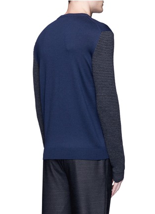 Back View - Click To Enlarge - KENZO - Waffle knit sleeve wool sweater