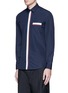 Front View - Click To Enlarge - KENZO - Contrast placket trim cotton shirt