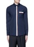 Main View - Click To Enlarge - KENZO - Contrast placket trim cotton shirt